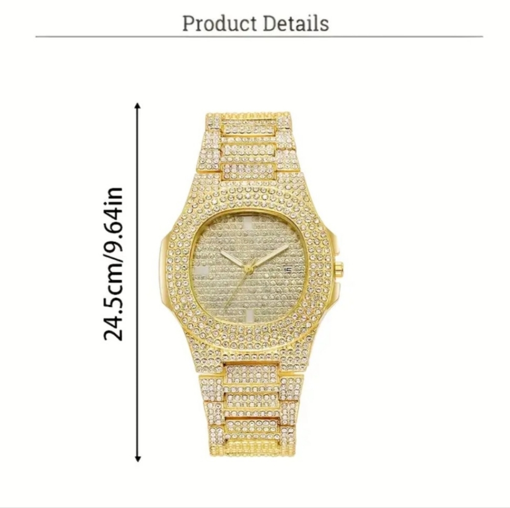 NWT Unisex Luxury Rose Gold Rhinestone Quartz Watch Dial Analog Wristwatch - Picture 11 of 16